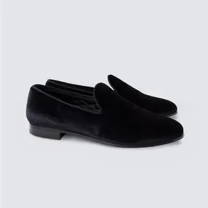 Hawes & Curtis velvet loafers - size UK 10 / US 10.5 Hawes & Curtis Venetian Suede Velvet Loafers Black Dress  main image 3